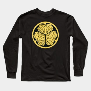 Tokugawa Mon Hollyhock Crest Long Sleeve T-Shirt